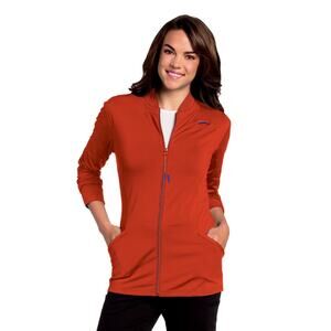 Urbane Ultimate Size XL Kristen Ultra Knit Zip Front Scrub Jacket Orange 9873